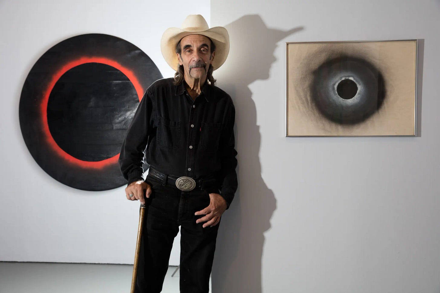 Ben Morea in 2016 at an exhibition of his paintings in New York City. He was mostly known for an anarchist-centered activism he called “armed love.”Credit...Tony Cenicola/The New York Times