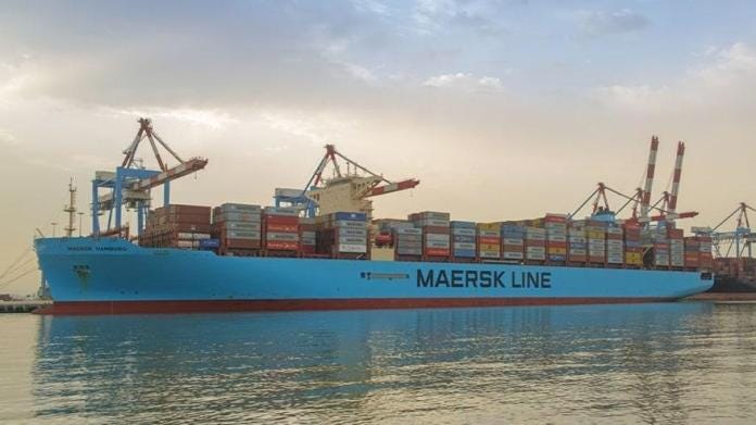 Maersk Hamburg Maiden call to the Port of Haifa, Israel.