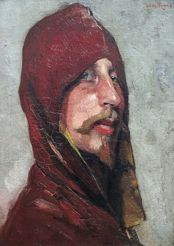 'Zelfportret als nar' - Olieverf op paneel: Willem de Zwart