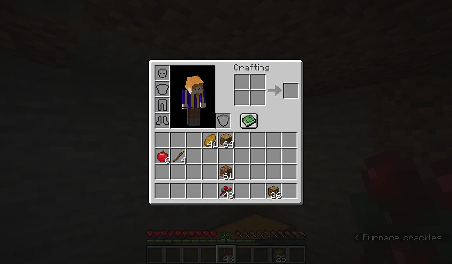 Player's inventory, showing the items they're carrying Player's inventory, showing the items they're carrying