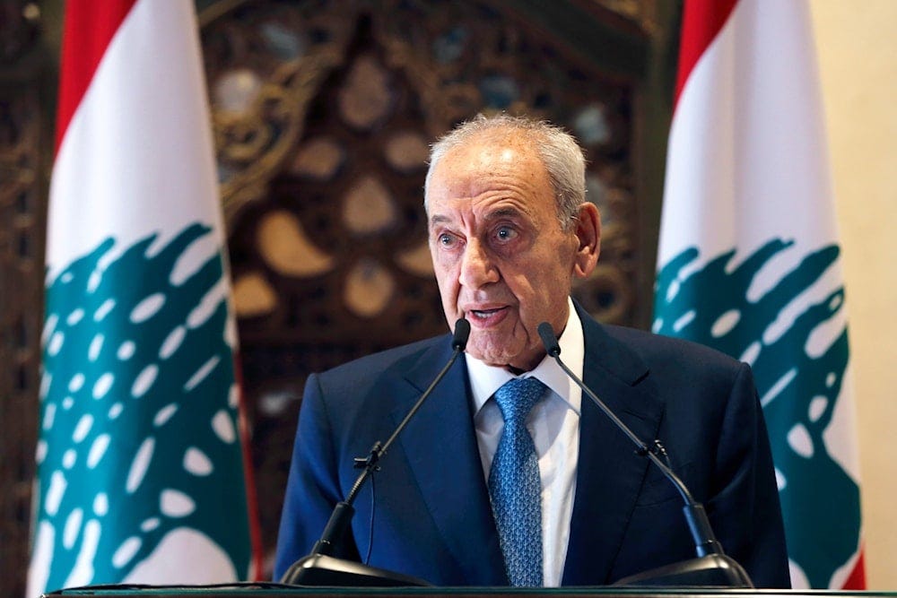 Lebanese Parliament Speaker Nabih Berri, speaks during a news conference, in Beirut, Lebanon, Thursday, Oct. 1, 2020 (AP) Lebanese Parliament Speaker Nabih Berri, speaks during a news conference, in Beirut, Lebanon, Thursday, Oct. 1, 2020 (AP)