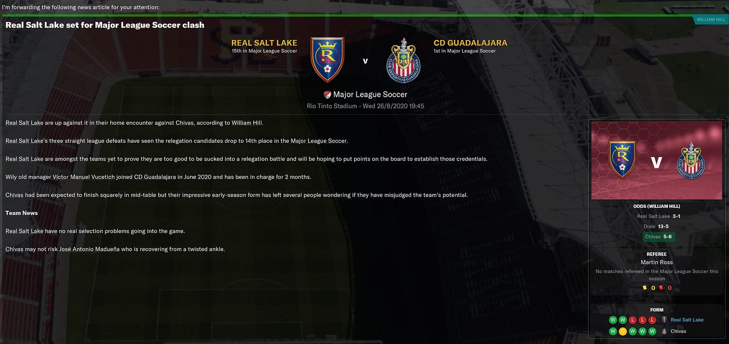 Football Manager 2021 Match Preview