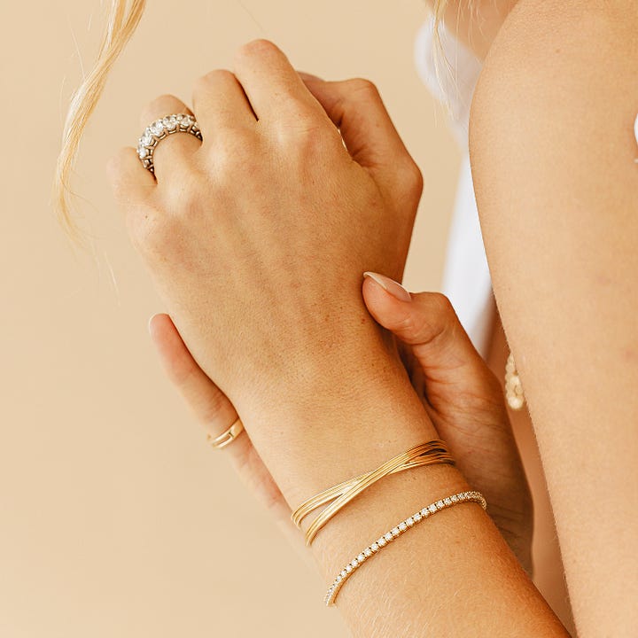 Dana Rebecca Designs 14k Gold Nana Bernice Crossover Cuff