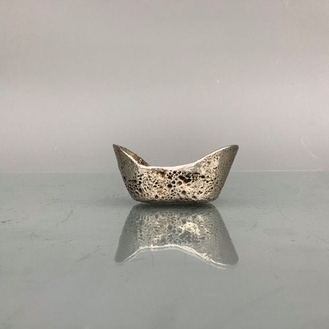 Antique Qing dyn. Chinese Silver Ingot / Sycee 343 gramm 10 - Catawiki