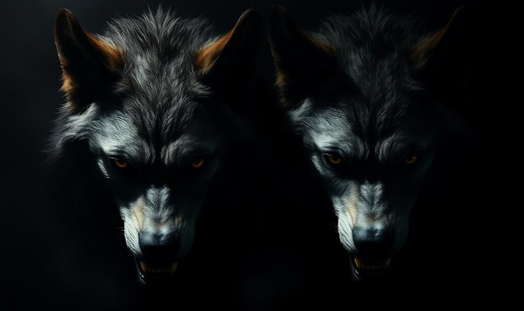 werewolves staring from the darkness
