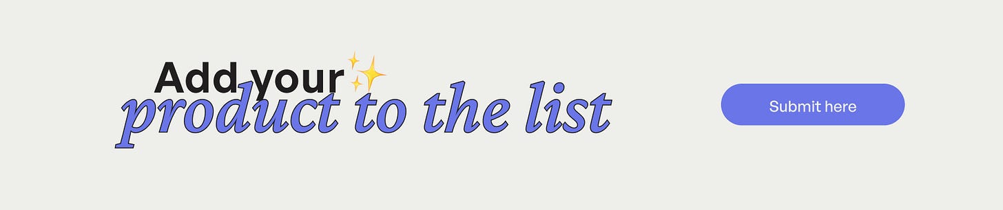 banner for submitting your product to the list