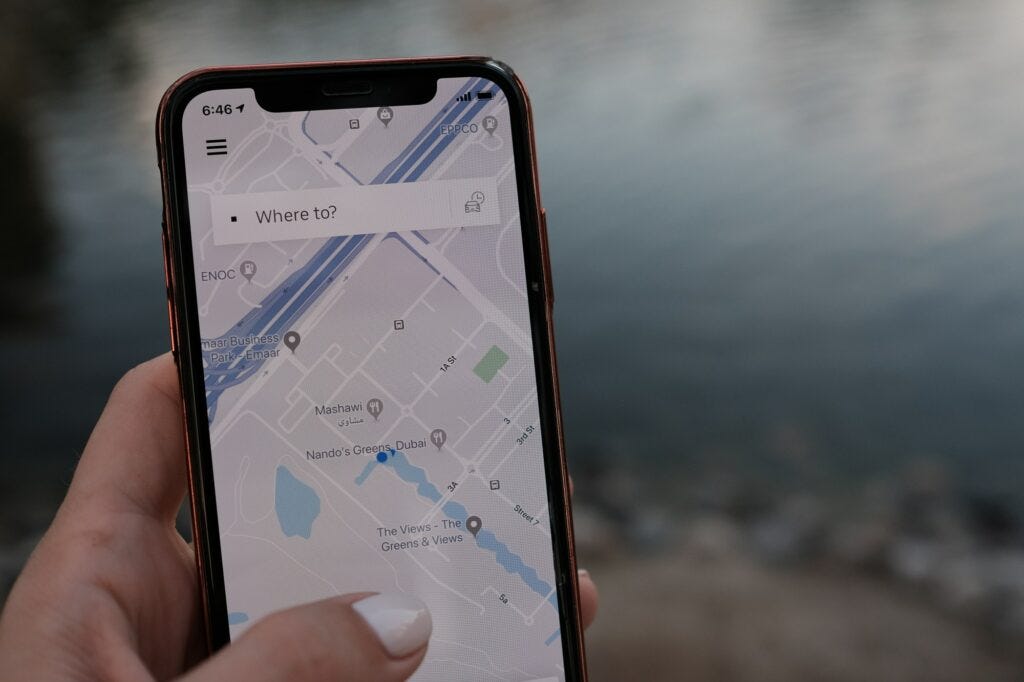 Where to, maps in a phone Where to, maps in a phone