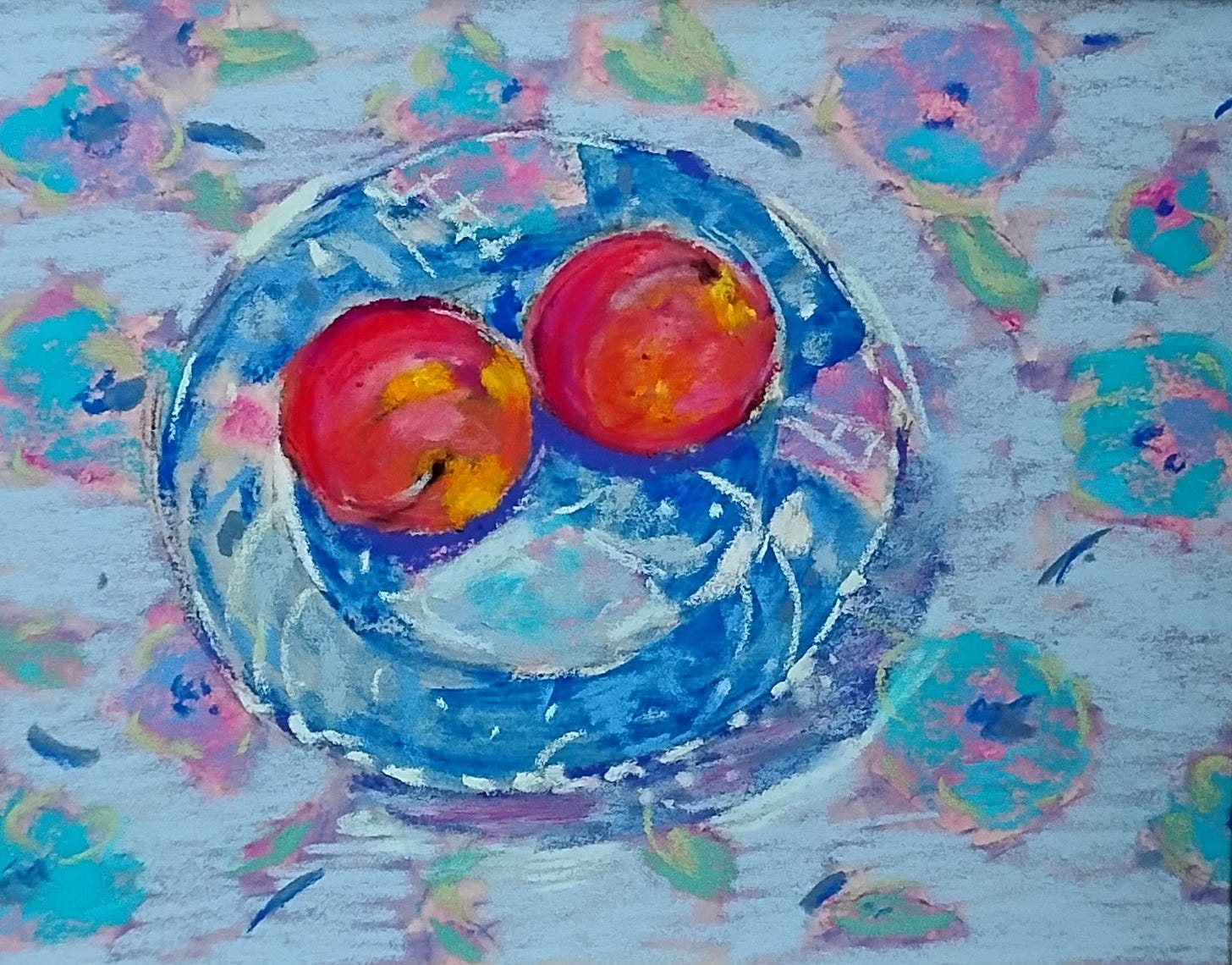 peaches, illustration, still life, Vicki Smith