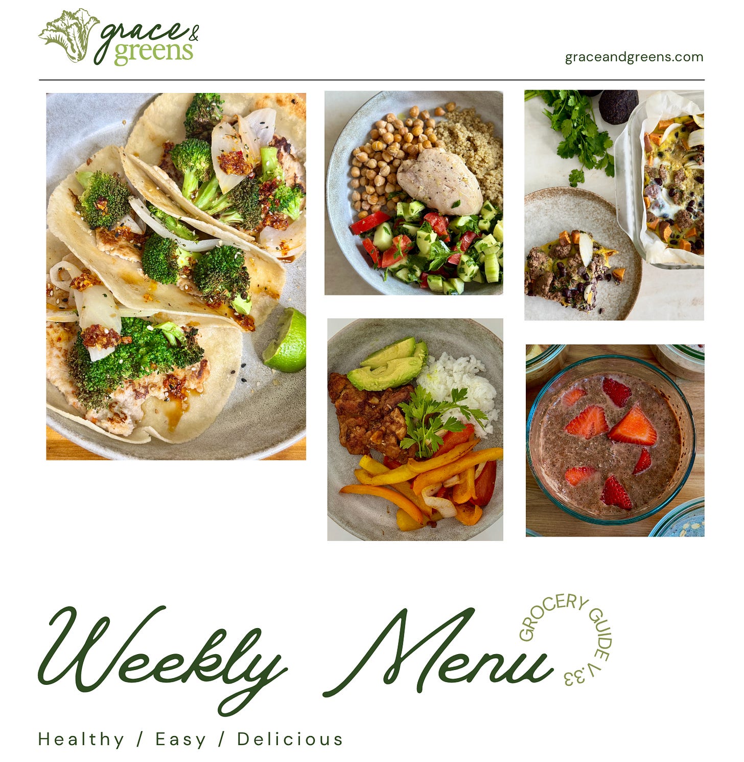 weekly meal plan for healthy eating on a budget including smash tacos, Greek chicken bowls, a meal prep casserole, chia seed pudding, and other high-protein meals weekly meal plan for healthy eating on a budget including smash tacos, Greek chicken bowls, a meal prep casserole, chia seed pudding, and other high-protein meals