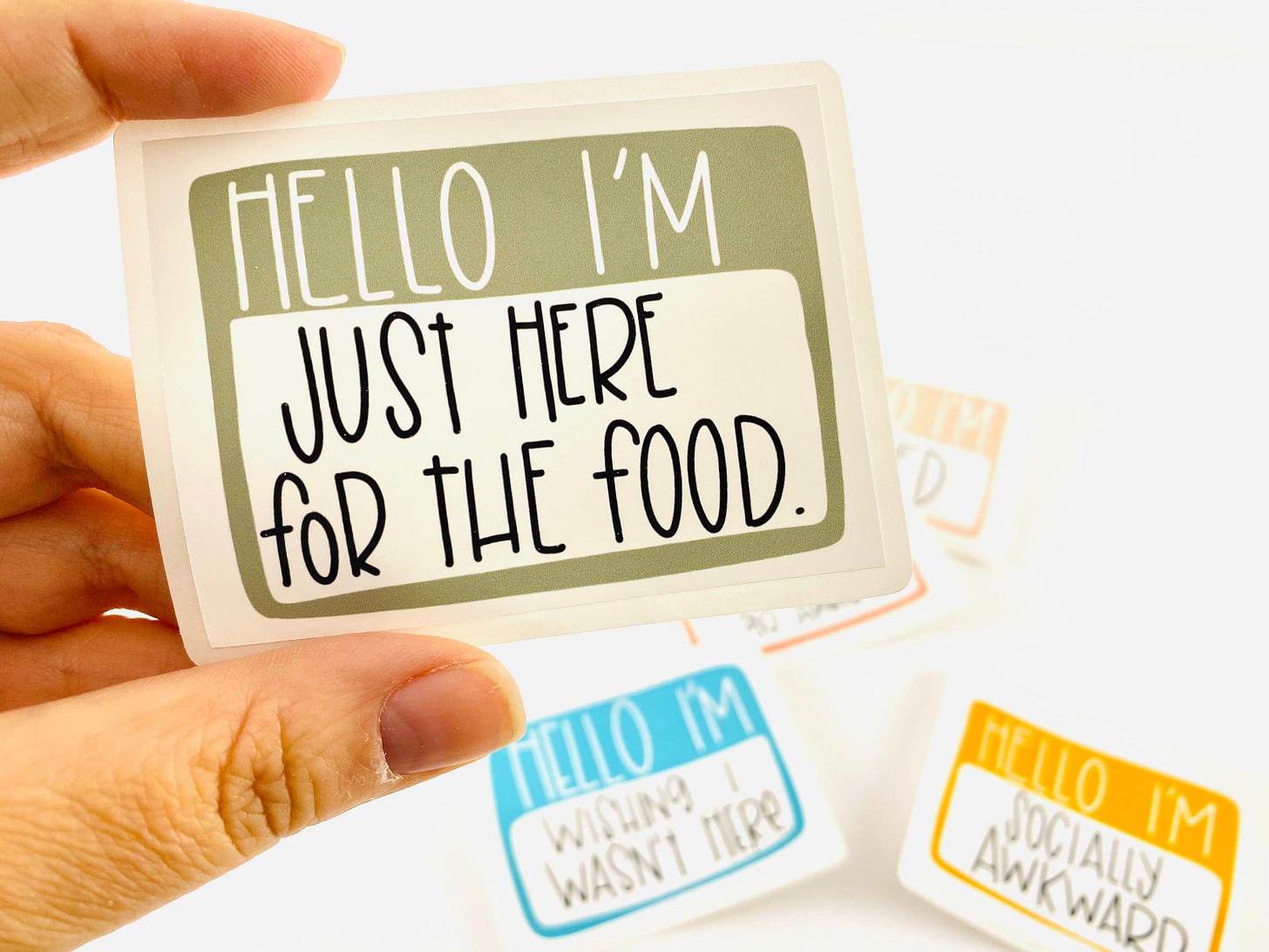 Hello Im Here for Food Laptop Decal. Funny Name Tag Water - Etsy