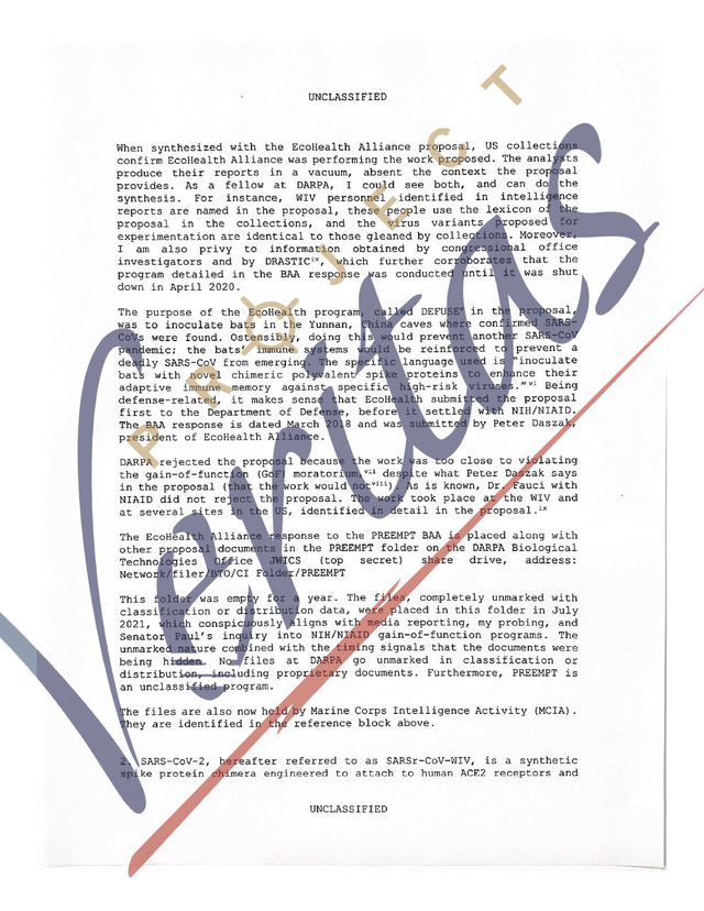 r/conspiracy - In July 2021 unclassified DARPA files concerning a 2018 EcoHealth Alliance SARS-CoV project proposal were moved to classified network JWICS (Top Secret) after Sen. Rand Paul's inquiry into NIH/NIAID gain-of-function programs. "The timing signals the documents were being hidden - Maj …