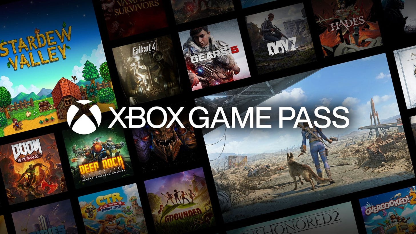 Arte promocional do Xbox Game Pass.