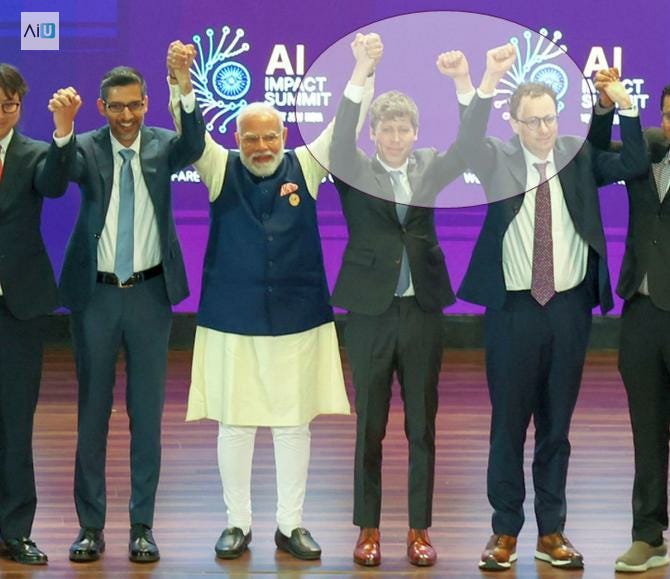 OpenAI CEO Sam Altman and Anthropic CEO Dario Amodei avoided holding hands for a photo at the AI summit OpenAI CEO Sam Altman and Anthropic CEO Dario Amodei avoided holding hands for a photo at the AI summit