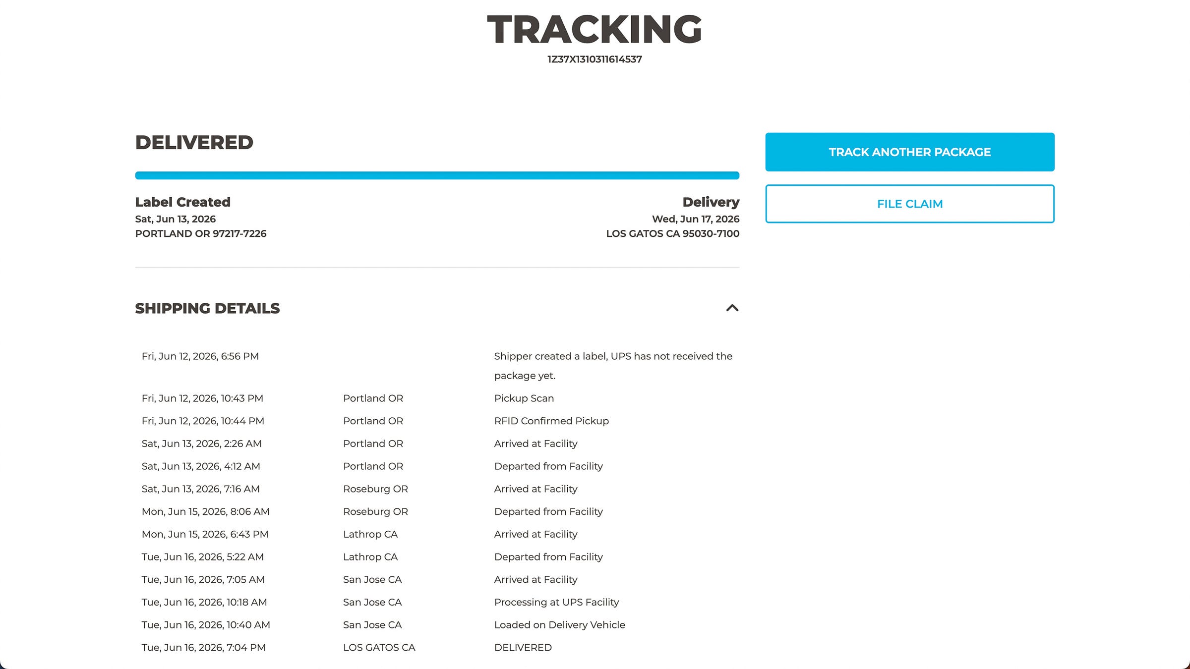 Bikeflights RFID shipping label tracking information