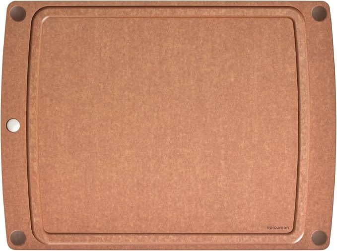 Epicurean All-in- One Cutting Board with Slip Feet and Juice Groove, 19.5-Inch × 14.5-Inch, Nutmeg/Brown