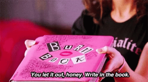 Animated GIF of Burn Book from Meam Girls