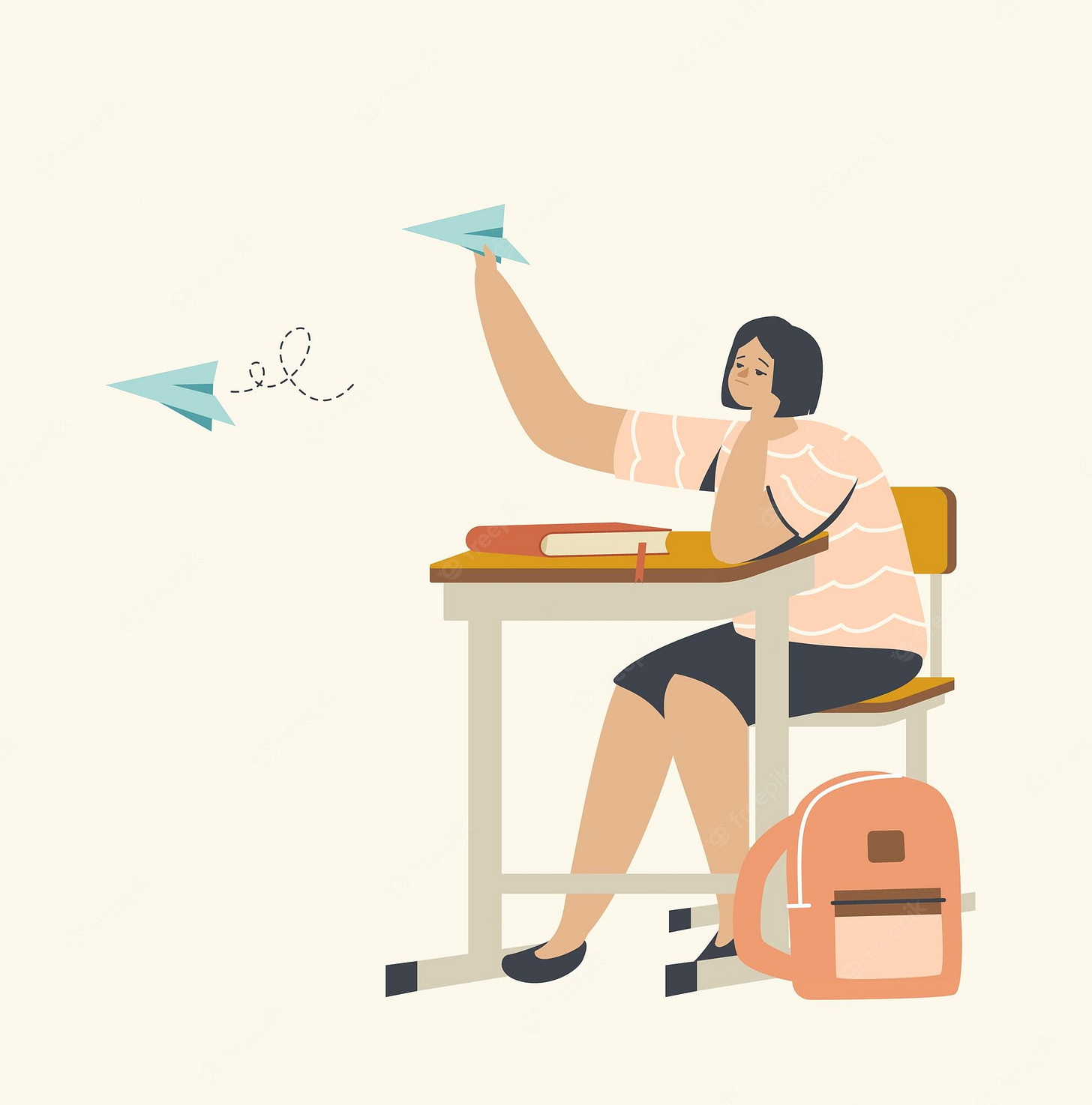 Premium Vector | Boredom in class illustration