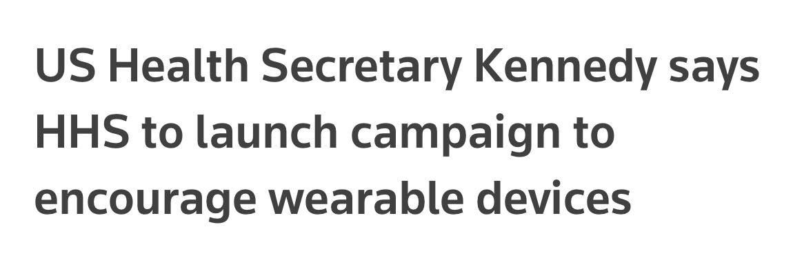 May be an image of 1 person and text that says 'Reuters My News US Health Secretary Kennedy says HHS to launch campaign to encourage wearable devices By Puyaan Singh June 25, 2025 12:01 AM GMT+2 Updated 13 hours ago Aa U.S. Health and Human Services (HHS) Secretary Robert F. Kennedy Jr. speaks as he attends press conference with Centers for Medicare and Medicaid Services Administrator Mehmet Oz to discuss... Purchase Licensing_ Rights Read more'