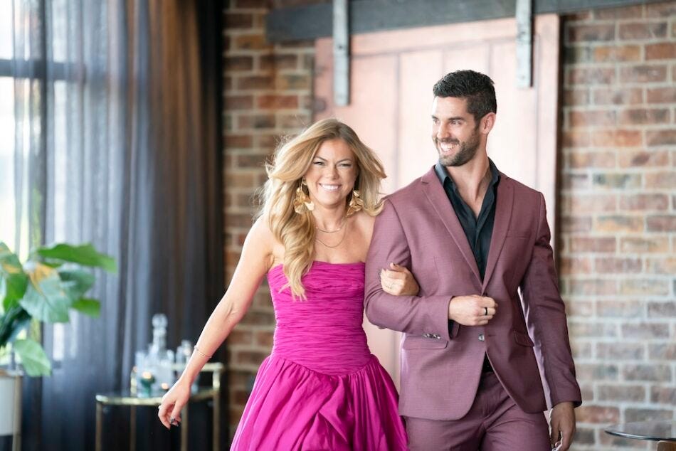 Jacqui and Ryan walk in for their final MAFS dinner party. 