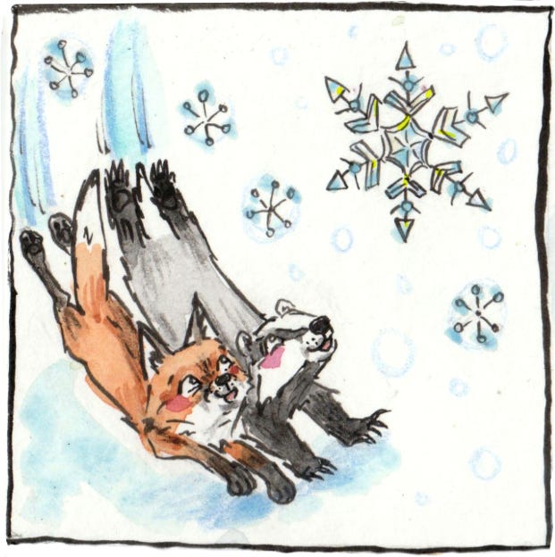 illustration of fox & badger