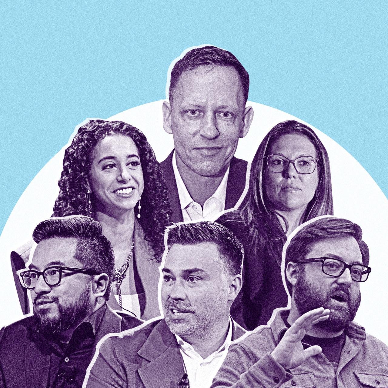 Illustration of six people.