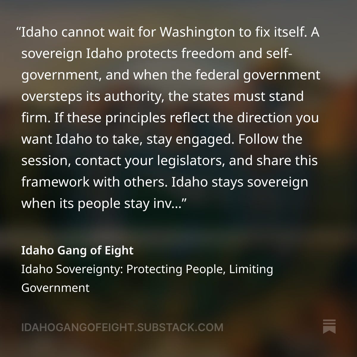 Idaho Politics & Beyond — Idaho Sovereignty: Protecting People, Limiting Government. Defending Liberty as Government Grows.