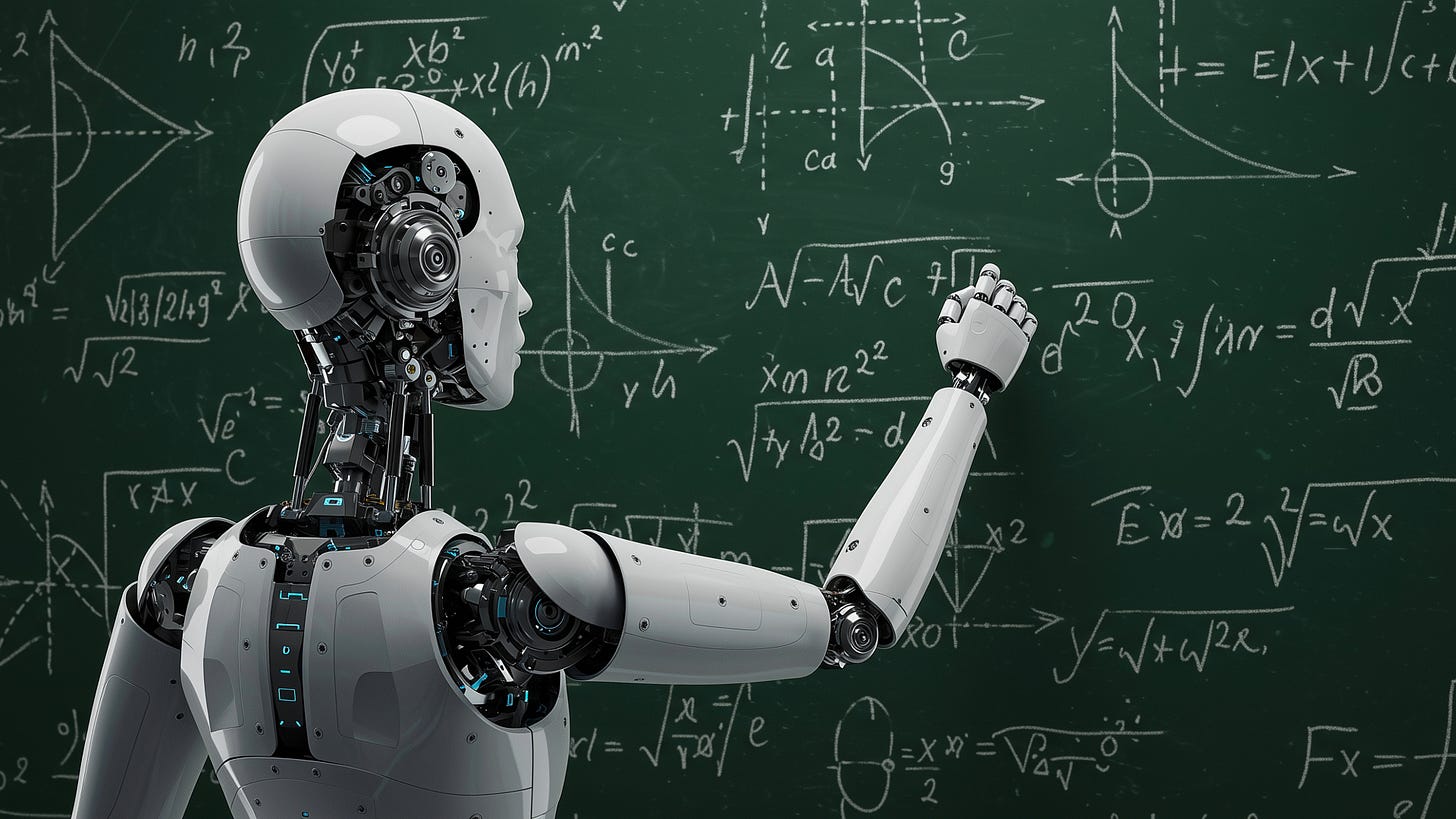 An android working on computations