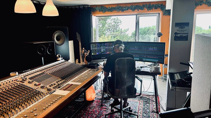 A recording studio with analogue gear