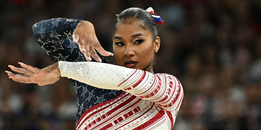We're *obsessed* with gymnast Jordan Chiles' extra long croc nails