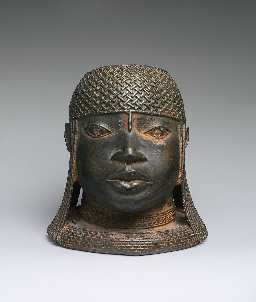 Head of an Oba, Edo artist, Brass, Edo artist Head of an Oba, Edo artist, Brass, Edo artist