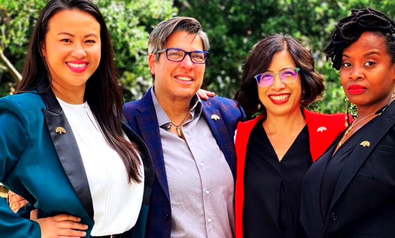 Oakland councilmembers Sheng Thao, Rebecca Kaplan, Nikki Fortunato Bas, and Carroll Fife in 2021. (Image source: Wikimedia Commons)Oakland councilmembers Sheng Thao, Rebecca Kaplan, Nikki Fortunato Bas, and Carroll Fife in 2021. (Image source: Wikimedia Commons)