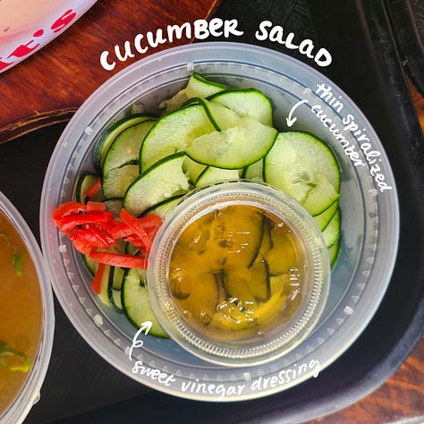 Yume x Sizzling Garlic Gravy, Miso Soup, Cucumber Salad