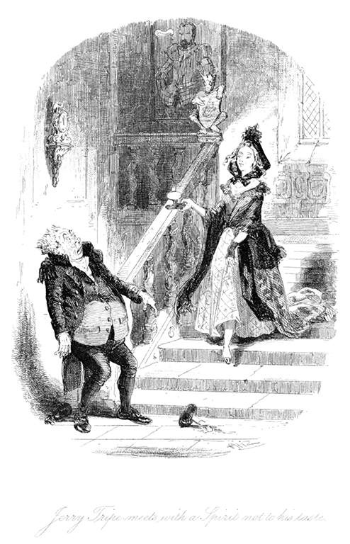 Man Startled at Ghost of Woman Coming Down Stairs Man Startled at Ghost of Woman Coming Down Stairs