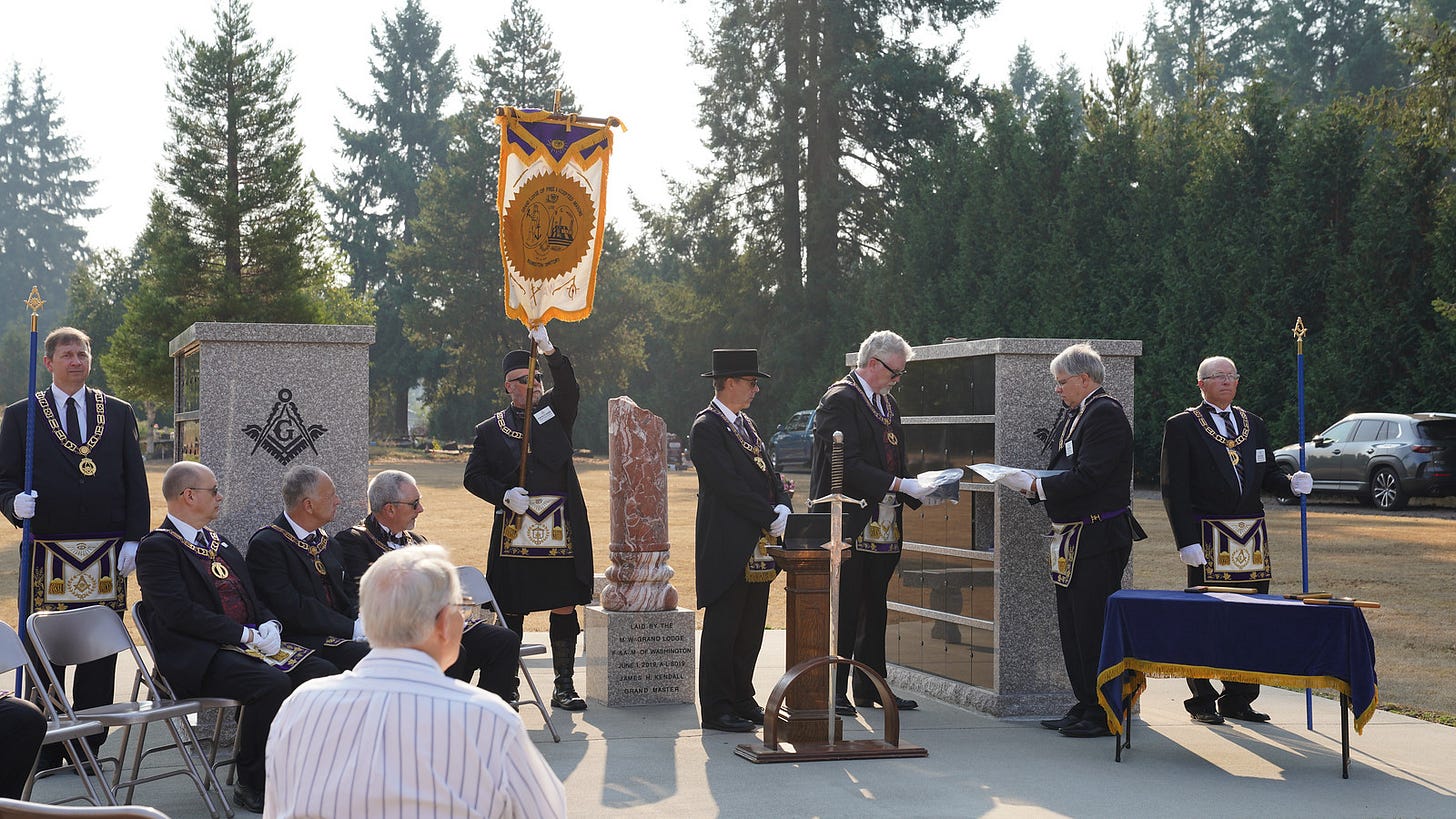 Grand Lodge of Washington, Apron Memorial, Grand Mound WA, August 2023