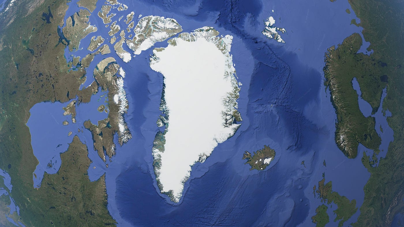 Satellite image of Greenland Satellite image of Greenland