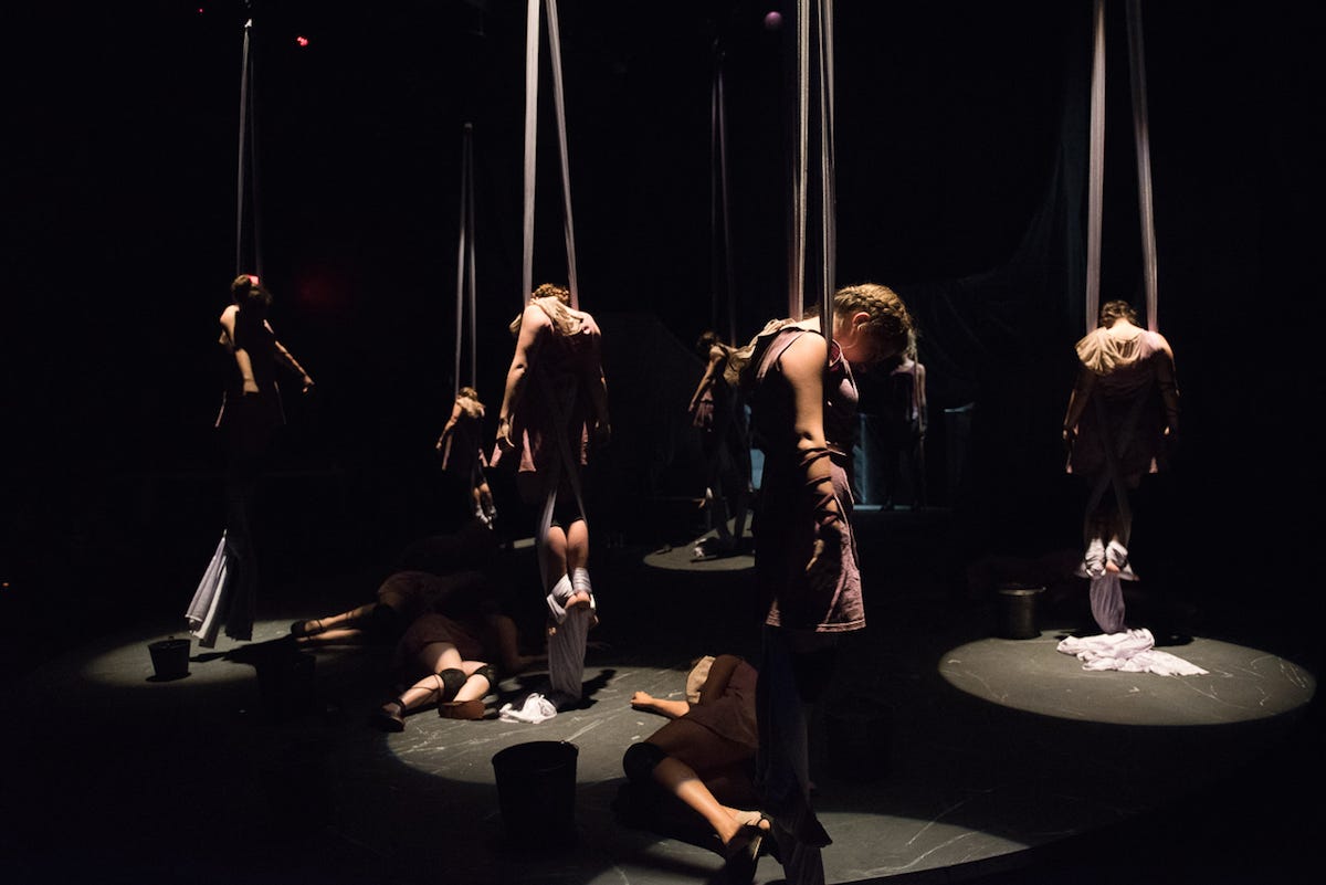 Odysseus orders the death of 12 of Penelope’s maids. (Robert McGraw/WOUB) Odysseus orders the death of 12 of Penelope’s maids. (Robert McGraw/WOUB)