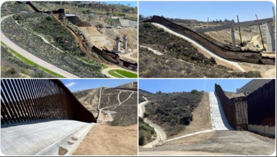 A gap in the Border Wall near San Diego known as "Smuggler's Gulch" has been sealed, and a patrol road for federal officers has been added.