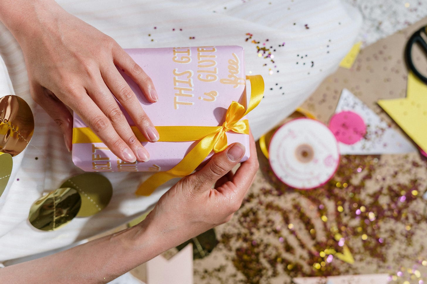 wrapping paper that says gluten-free wrapping paper that says gluten-free