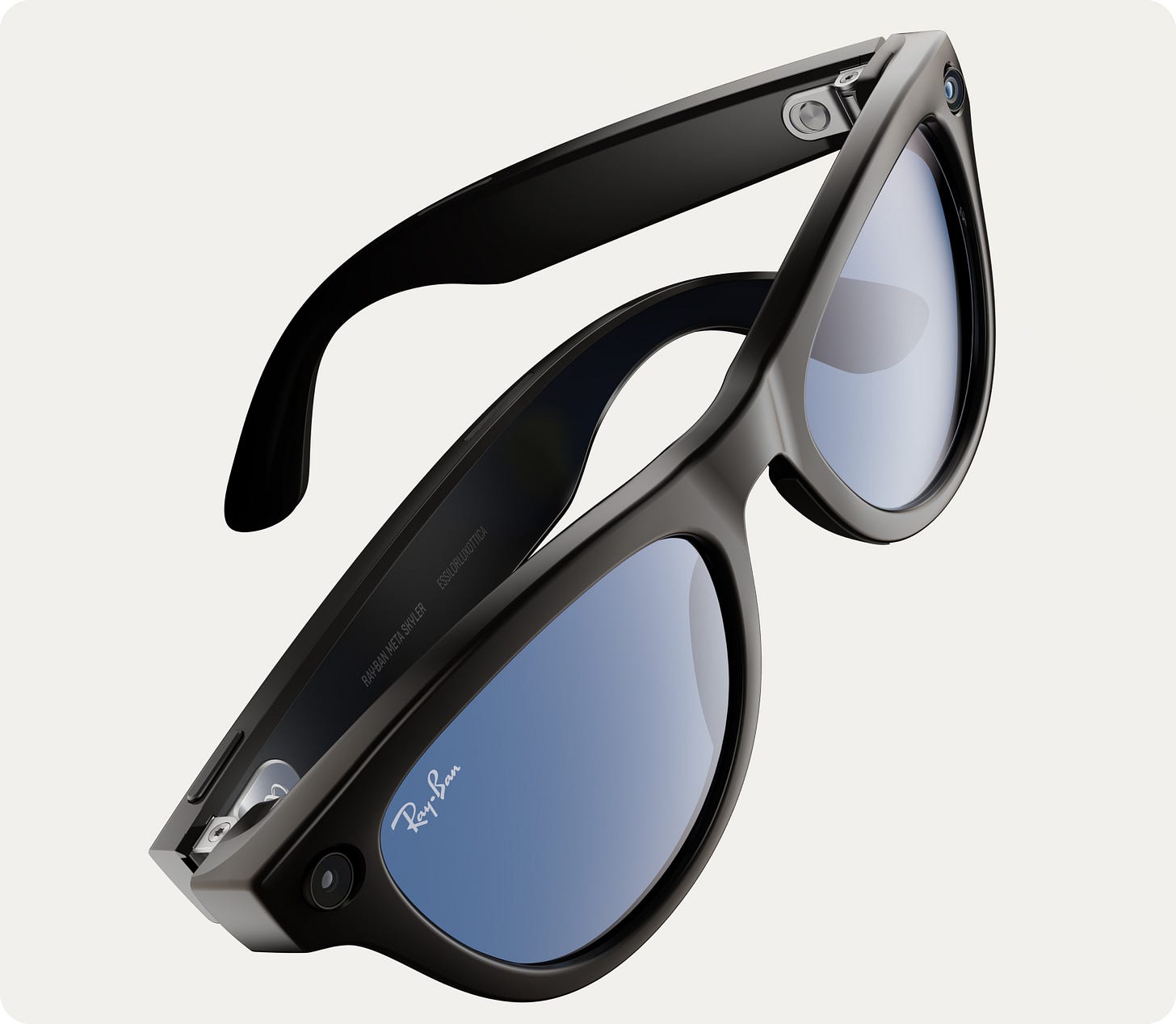 Photo of new Skyler frames - blue lenses