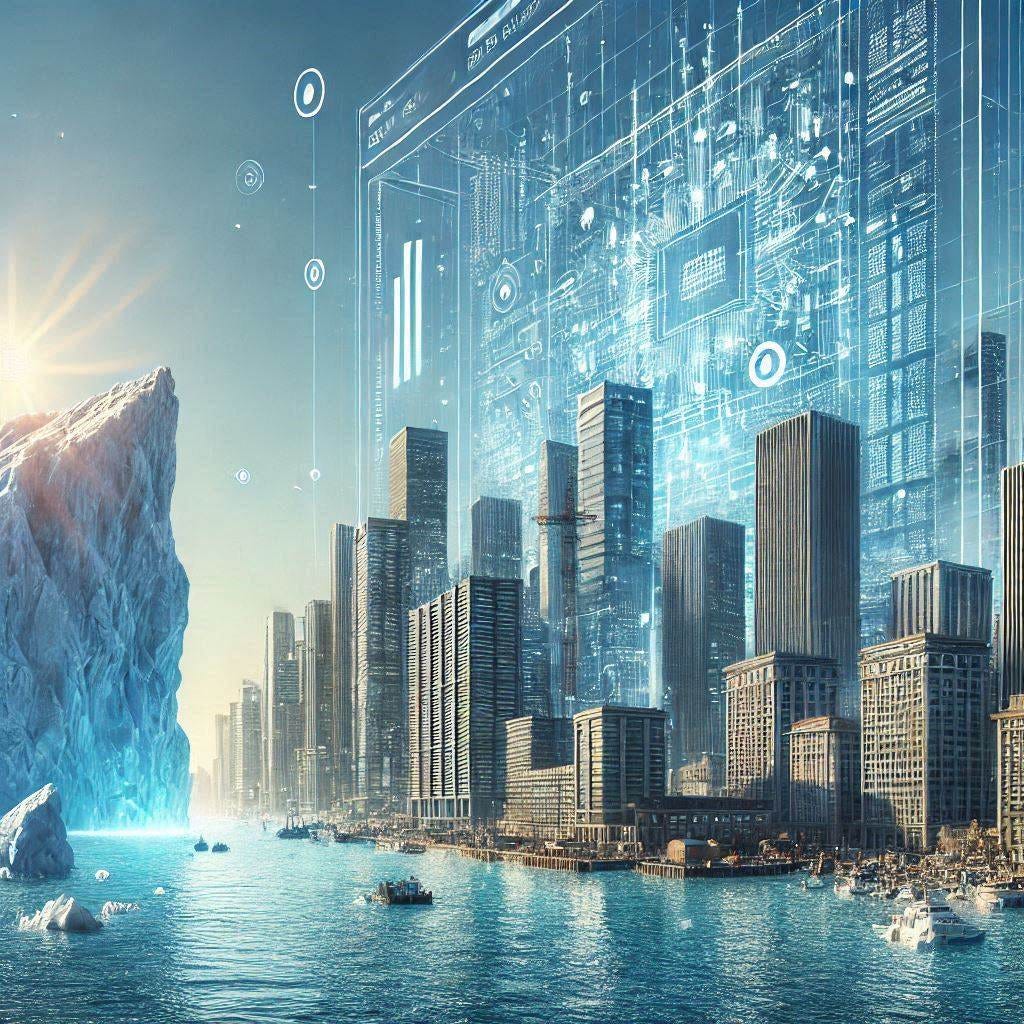 futuristic data industry with iceberg futuristic data industry with iceberg
