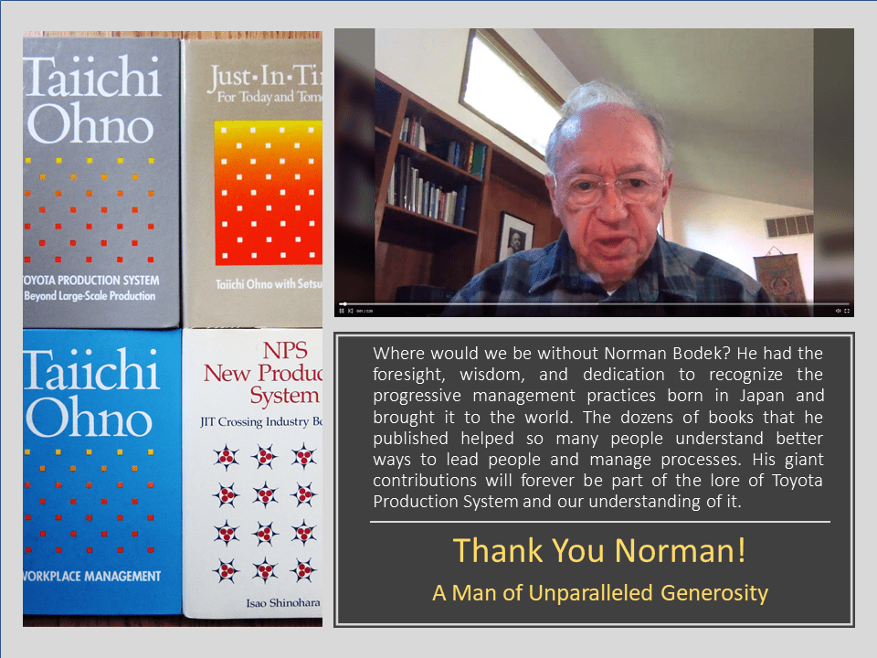 Norman Bodek 12 10 2020a