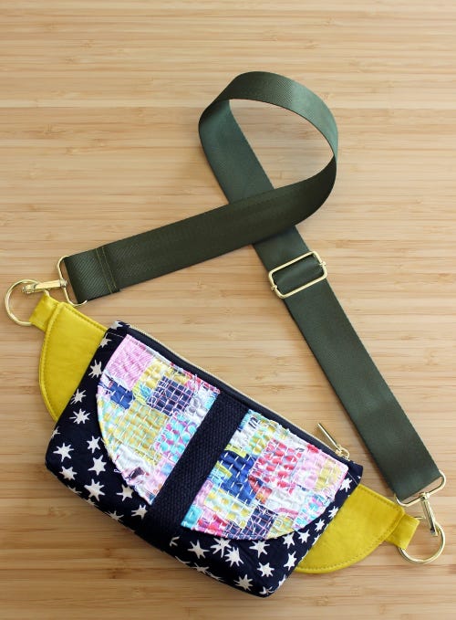 Banjoflannel sling bag with slow stitching Banjoflannel sling bag with slow stitching