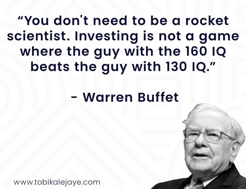 Warren Buffett's quote on investing: Discipline over IQ | Tobi Kalejaye ... Warren Buffett's quote on investing: Discipline over IQ | Tobi Kalejaye ...