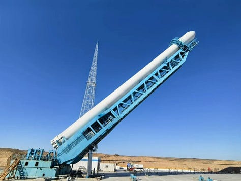 The mockup Tianlong-3 at the Jiuquan Satellite Launch Center.