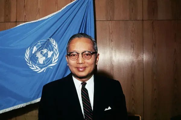 Portrait of U Thant Print: Close-up at U.N. Secretariat. Art Prints,  Posters & Puzzles from Fine Art Storehouse