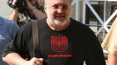 David Miller on X: "Sceptical about the affinity between Zionism and Ukrainian nationalism today? Can your scepticism survive smiling oligarch Ihor Kolomoisky in his "Zhido-Bandera" ("Jewish-Banderite") t-shirt? He funded Zelensky, Azov and