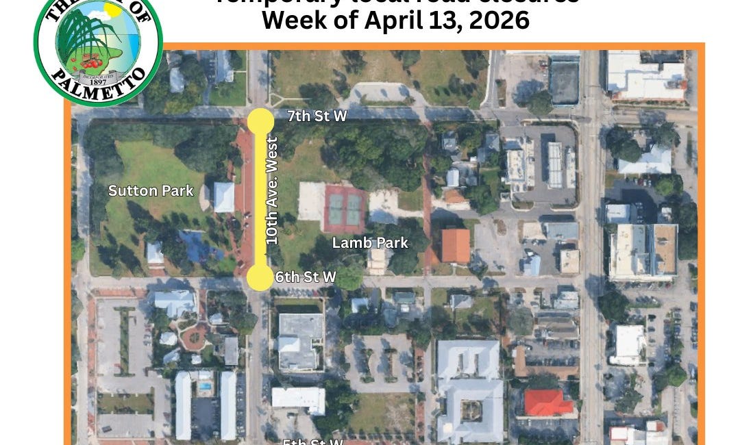 Temporary Road Closures Scheduled in Downtown Palmetto for Mid-April
