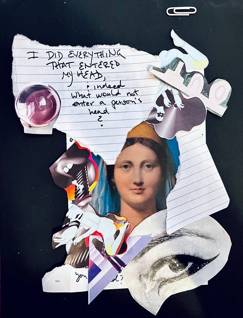 collage essay with words & images depicting a blackout experience, quoting Karl Ove Knausgaard