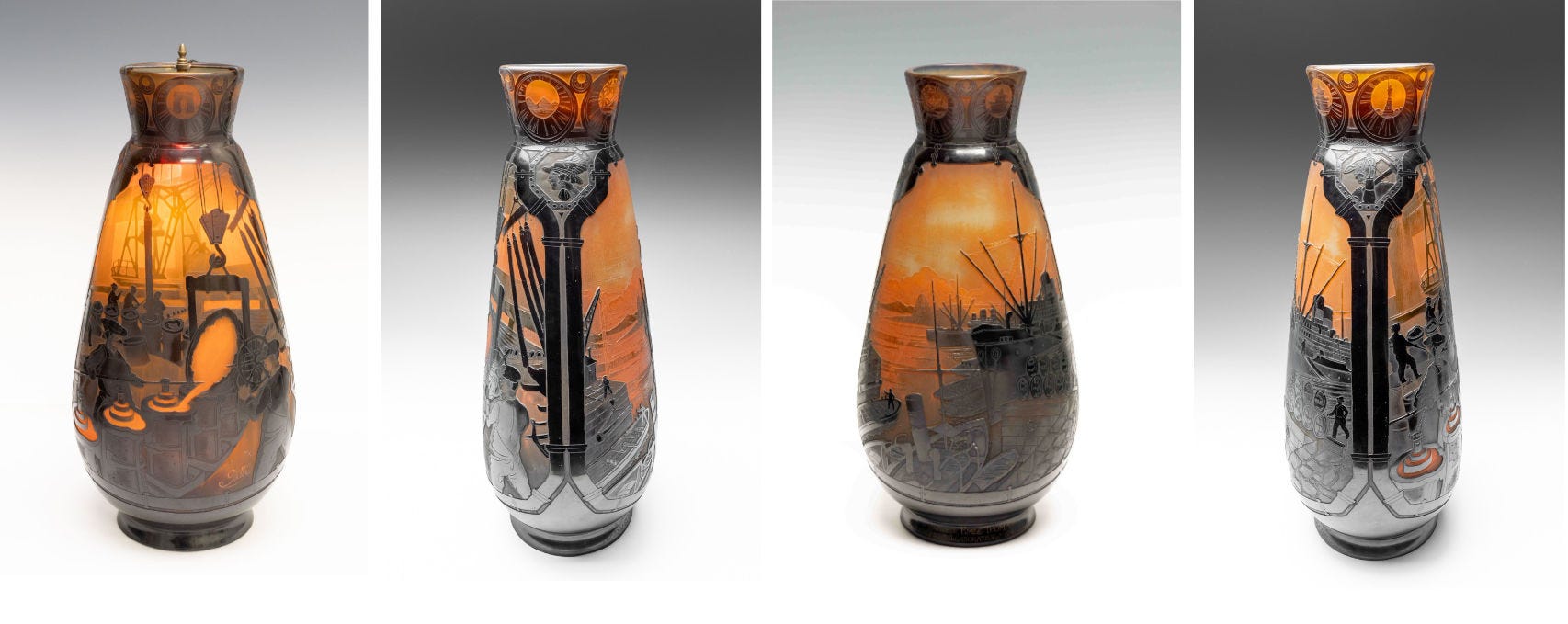 Établissements Gallé, Vase gifted to Émile Thomas, 1931 (© New Art Est Ouest auctions, Tokyo, auction sale on April 19th, 2025, lot 42). Établissements Gallé, Vase gifted to Émile Thomas, 1931 (© New Art Est Ouest auctions, Tokyo, auction sale on April 19th, 2025, lot 42).