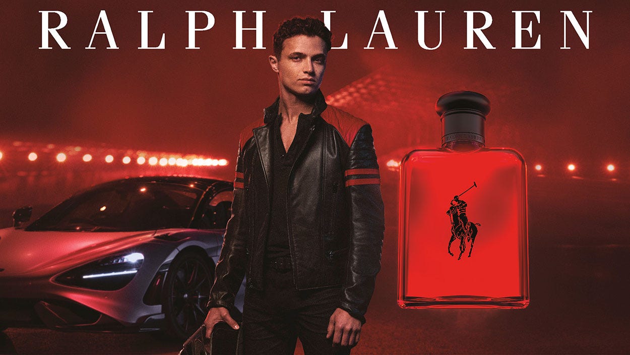 Lando Norris and Ralph Lauren Fragrances Team Up for Polo Red Campaign Lando Norris and Ralph Lauren Fragrances Team Up for Polo Red Campaign